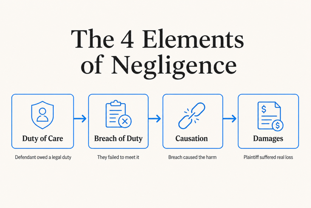 The four elements of a negligence claim