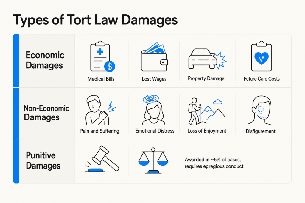 Legal remedies and damages in tort cases
